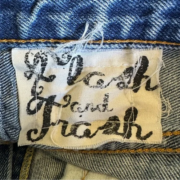 Levi’s Cutoff Reworked Denim Shorts | Y2K Design Pearl Studs Bleach Splatter - Picture 5 of 8